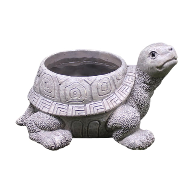 Maceta de resina con forma de tortuga, maceta decorativa, manualidades, obras de arte, maceta para Gris
