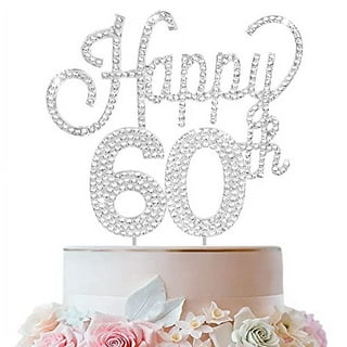 Happy 60th Birthday Cake Topper Sixty Daughter Son Sister Brother Glitter