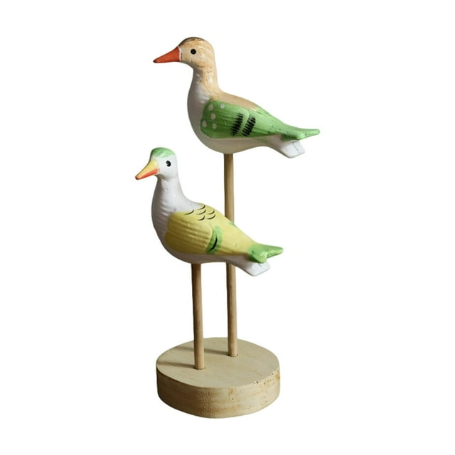 Estatua de pájaro de madera, decoración del hogar, figura de ave marina coleccionable náutica, escultura de animal marino para sala de estar, oficina