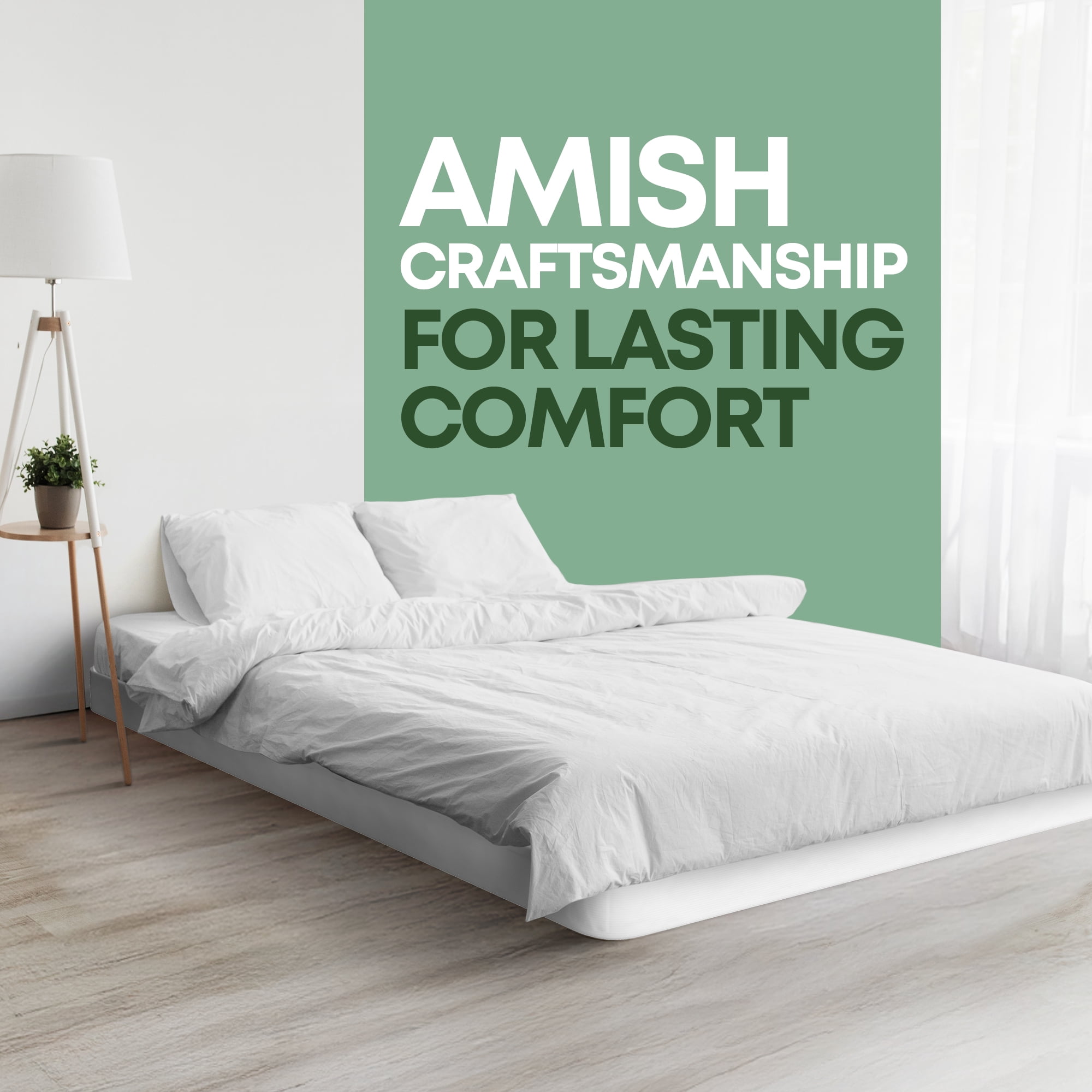 Continental Sleep, Unassembled Queen Box Spring for Queen Bed, 4.5-Inch Wood Box Spring Only, Noise-Free Mattress Foundation, Packed Flat, Easy Assembly, White