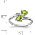 thumbnail image 4 of 925 Sterling Silver Peridot Diamond Heart Ring Love Gemstone, 4 of 10