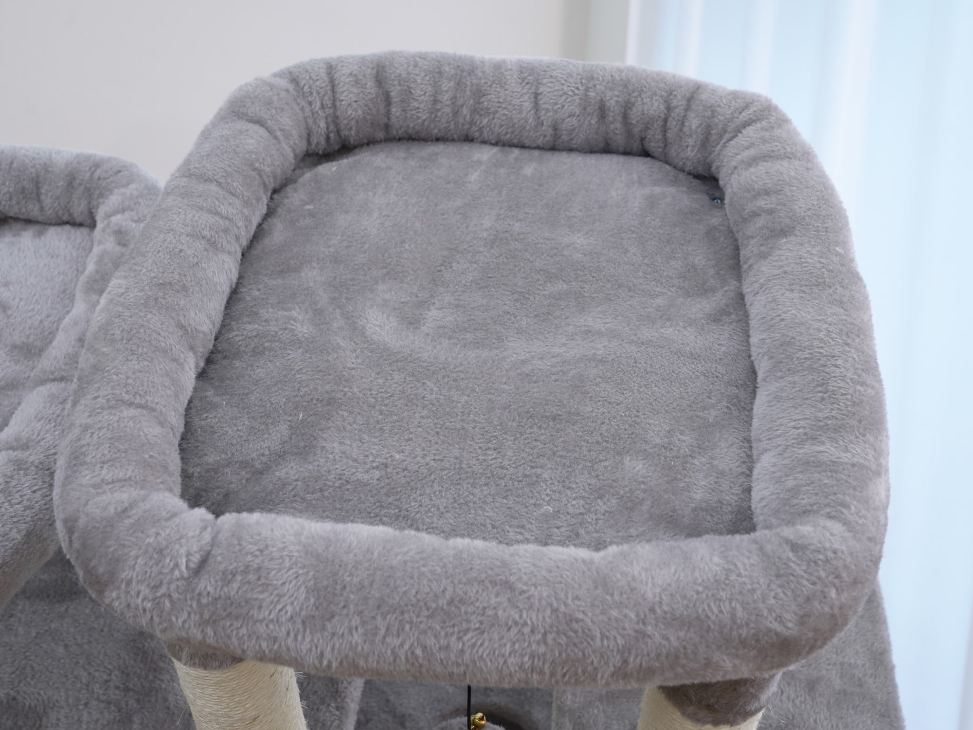 Vibrant Life Heavy Duty 7-Level 70" Cat Tree with Three Condos and Hammock, Light Gray