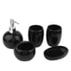 thumbnail image 1 of 5 piezas de accesorios de baño, dispensador de cerámica, soporte para cepillo de dientes, juego de baño (negro), 1 of 10