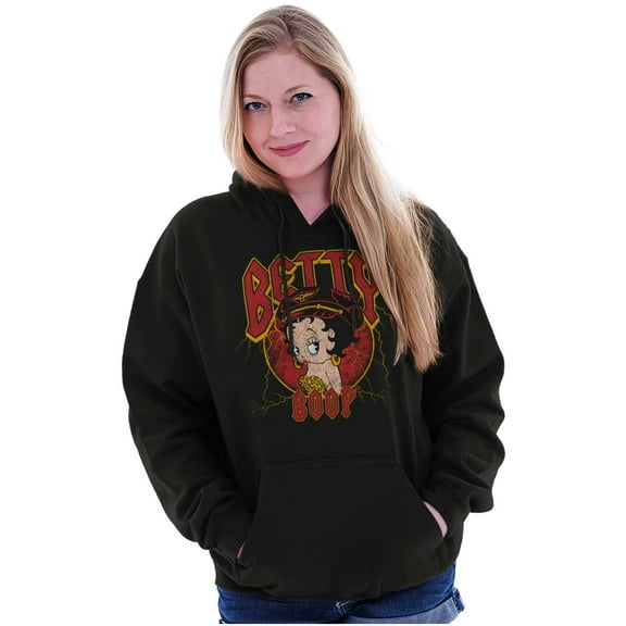 Betty Boop Leopard Print Cutie Hoodie Sweatshirt Women Brisco Brands S