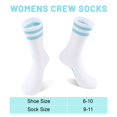 thumbnail image 4 of Womens Crew Socks Athletic Running Casual Cushioned Striped Calf Sock for Women 5 Pairs, 4 of 6
