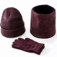 thumbnail image 5 of Winter Hat Scarf Gloves, Warm Fleece Knit Hats Touch Screen Gloves Neck Scarf Set Winter Gifts for Unisex Adult, 5 of 9
