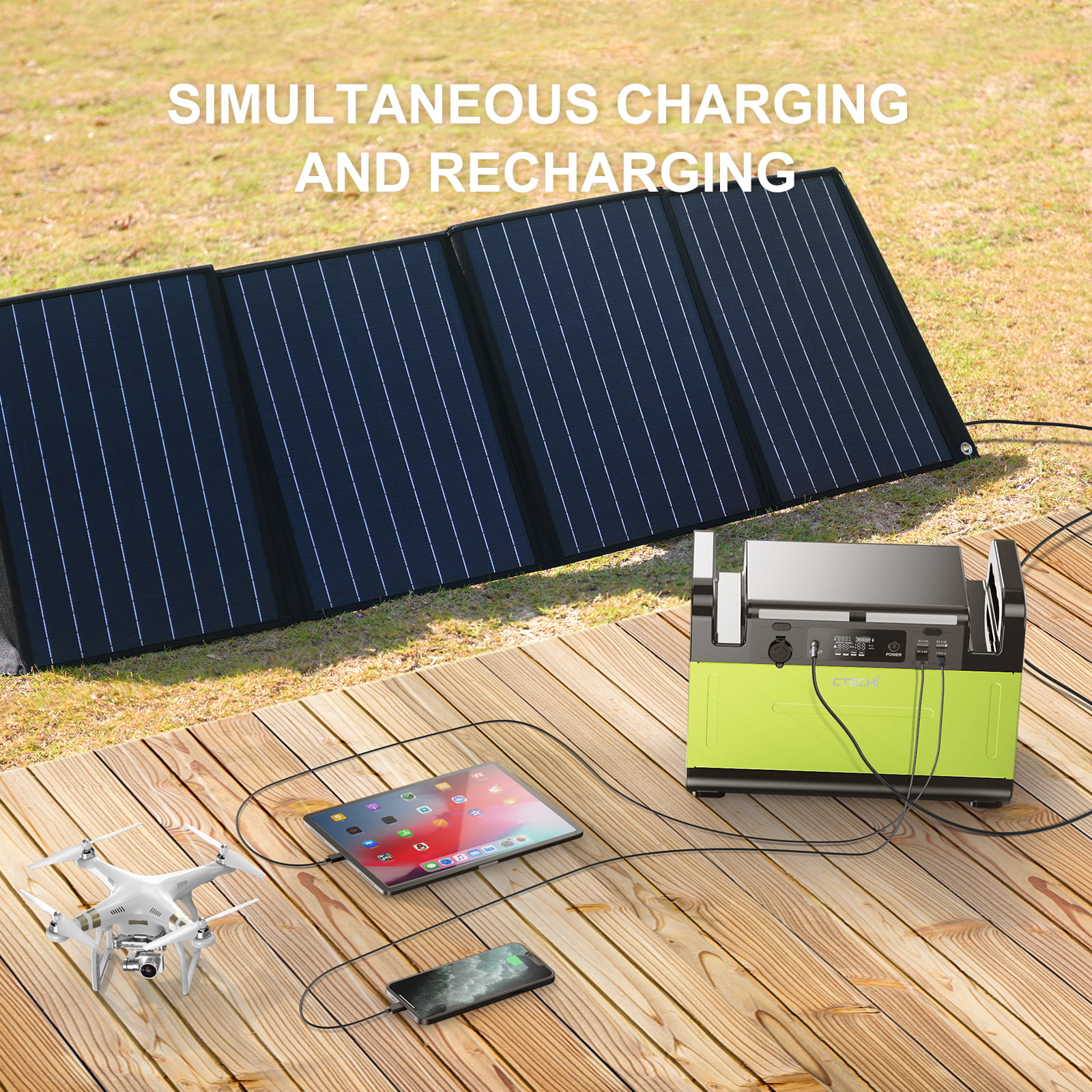 Ctechi 220/230v Ac 5/12v Dc Camping Solar Charging Generator  Multifunction