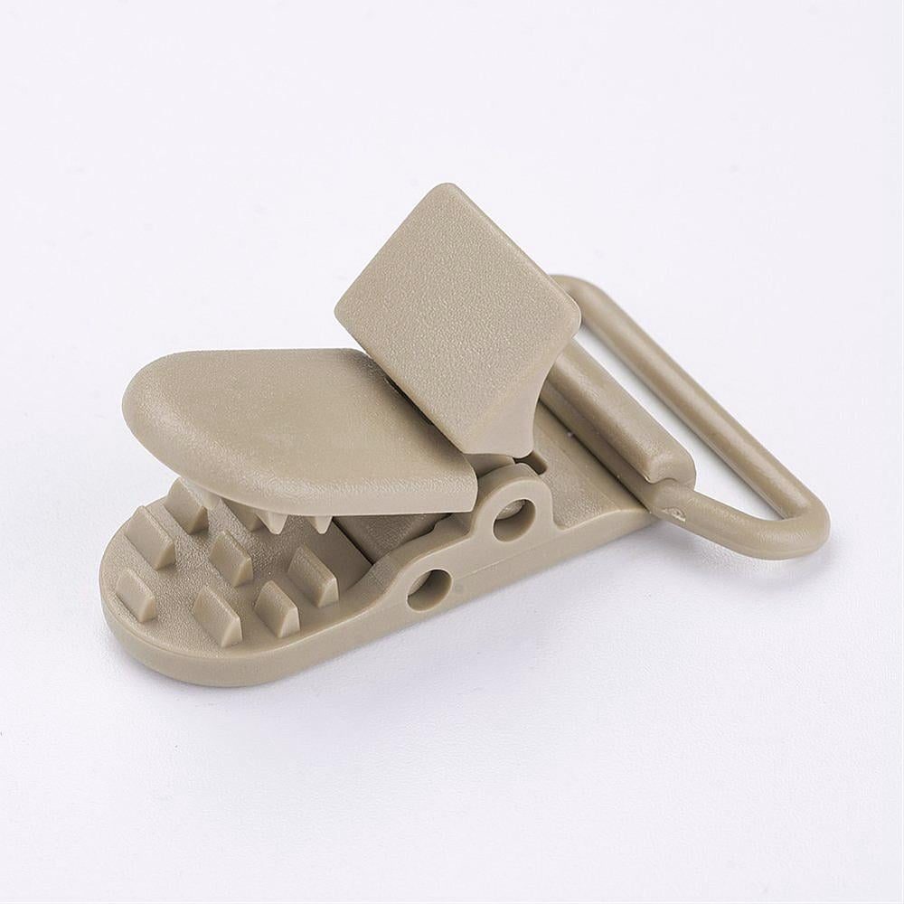 Eco-Friendly Plastic Baby Pacifier Holder Clip Dark Khaki 43x31x9mm