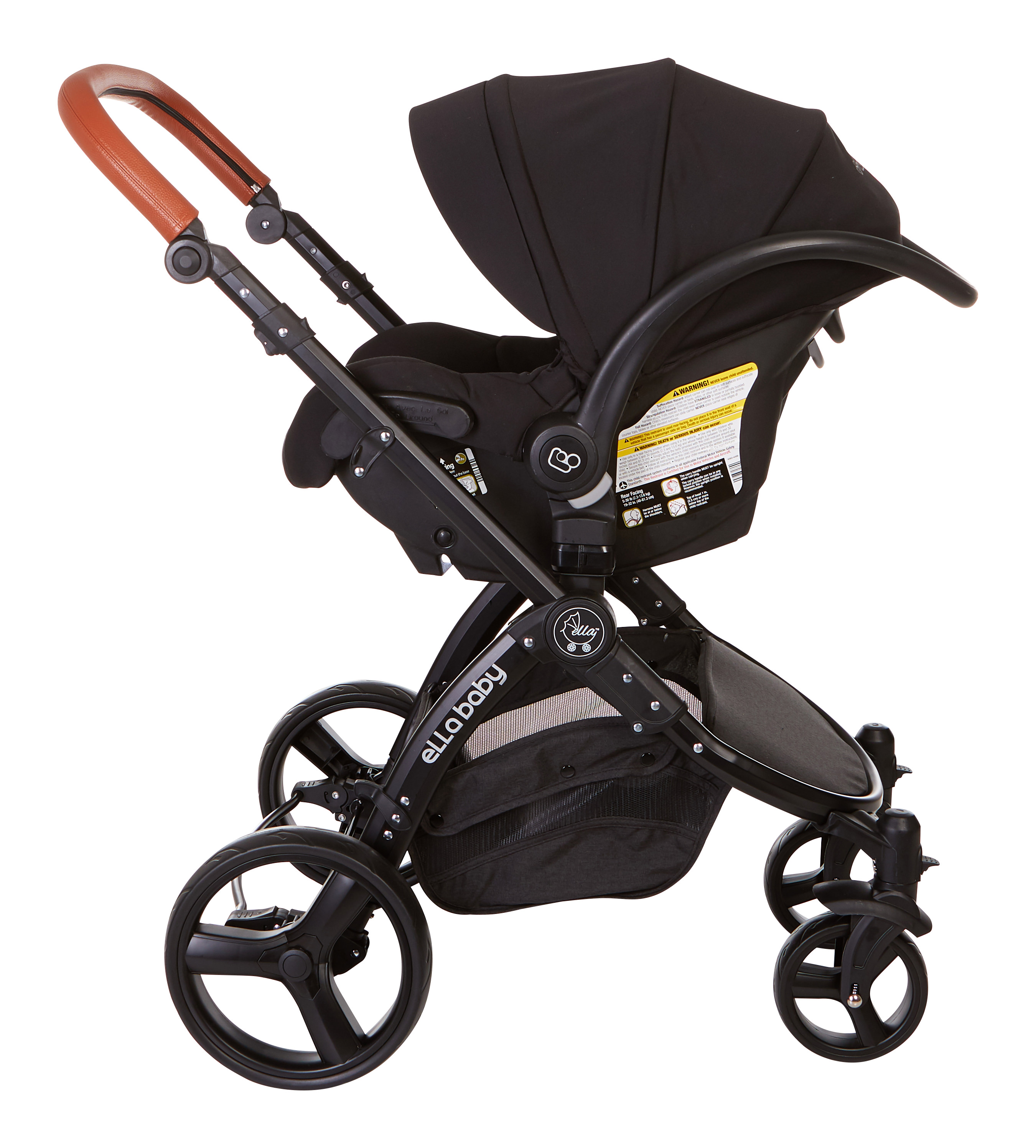black linen deluxe stroller system