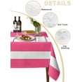 thumbnail image 3 of Pink Striped Tablecloth Rectangle Table Cloth 60x120, Waterproof Tablecloth Outdoor Table Cloth, Modern Simple Monochrome Geometric White Washable Table Cover for Kitchen Dinning Party, 3 of 8