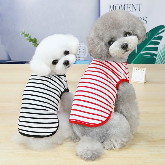 SPRING PARK Dog Cat Clothes Stripe Design Two-legged Vest Fashion Sleeveless Small Medium Pet Clothes