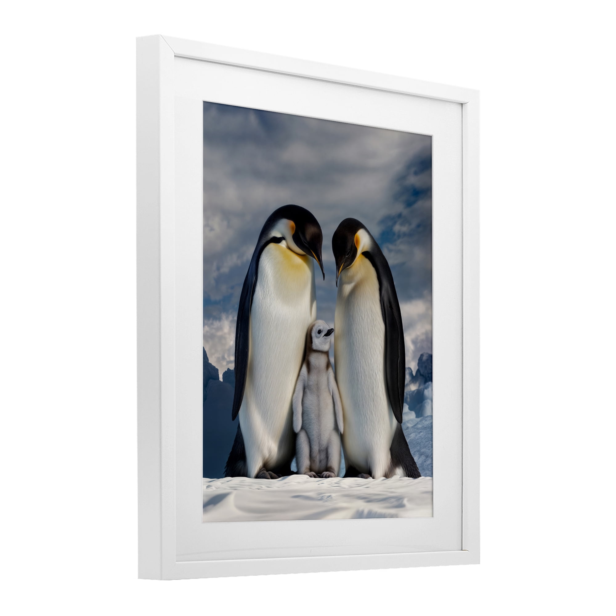 Stupell Industries Penguins In The Wild White Framed Print Under Glass, design by Scott Stulberg