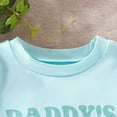 thumbnail image 4 of Baby Clothes Daddy's Boy Mummy's World Letter Print Short Sleeve Bodysuit Loose Crewneck Summer Dailywear Boys Clothes Outfit Blue 0-3 Months, 4 of 5