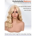 thumbnail image 4 of Lightweight Short Wavy Bob Wig with Curtain Bangs for Women -  Looking Blonde Synthetic Wig for Daily Wear, Beginner Friendly 14 Inch Heat Resistant Fashion Wig, 4 of 6