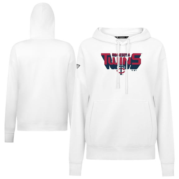 Women's Levelwear White Minnesota Twins Adorn Retro 3D Pullover Hoodie