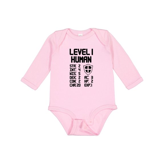 Inktastic Level 1 Human Boys or Girls Long Sleeve Baby Bodysuit