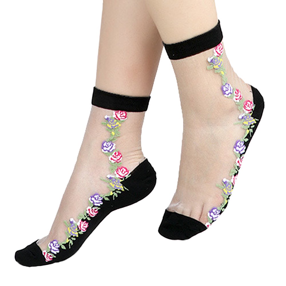 KABOER 40 styles Beautiful Sock Flower Summer Women Lace Socks Crystal