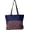 Navy Burgundy Cats - Embroidered Name, variant on Custom Personalized Fashion Print Zipper Top Tote Bag Navy Burgundy Cats - Monogram