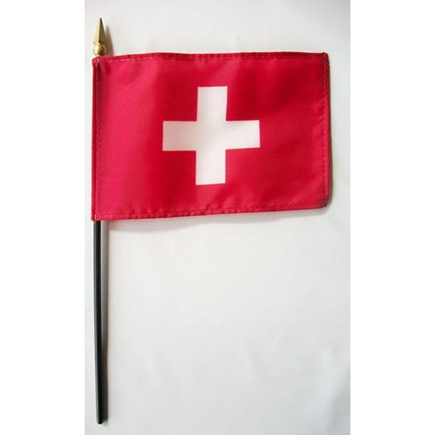Switzerland 4"X6" Stick Flag