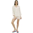 thumbnail image 3 of Bimba Womens Off White Pajama Set Sleepwear Short Nightwear Polka Dot Print - 4, 3 of 5