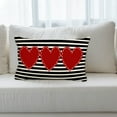 thumbnail image 4 of Valentines Day Lumbar Pillow Cover 12x20 Inches Red Heart Print Decorative Rectangular Pillow Case Cute Holiday Theme Throw Pillow Home Decor for Sofa Couch Porch Living Room Bedroom Decorations, 4 of 6