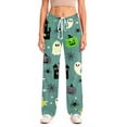thumbnail image 5 of IYYVV Women Halloween Pajamas Pants Cute Pumpkin Skull Ghost Funny Print PJs Bottoms Causal Soft Long Lounge Pants Sleepwear 2026 Green L, 5 of 7
