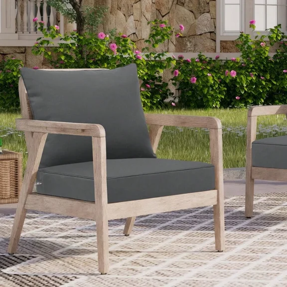 Outdoor Seat Cushion Set Waterproof & Fade-Resistant Patio Chair Cushions With Removable Cover, Deep Seat & Back Cushion Outdoor Patio Furniture Non-Slip Straps & Handle For Garden, Deck, Porch