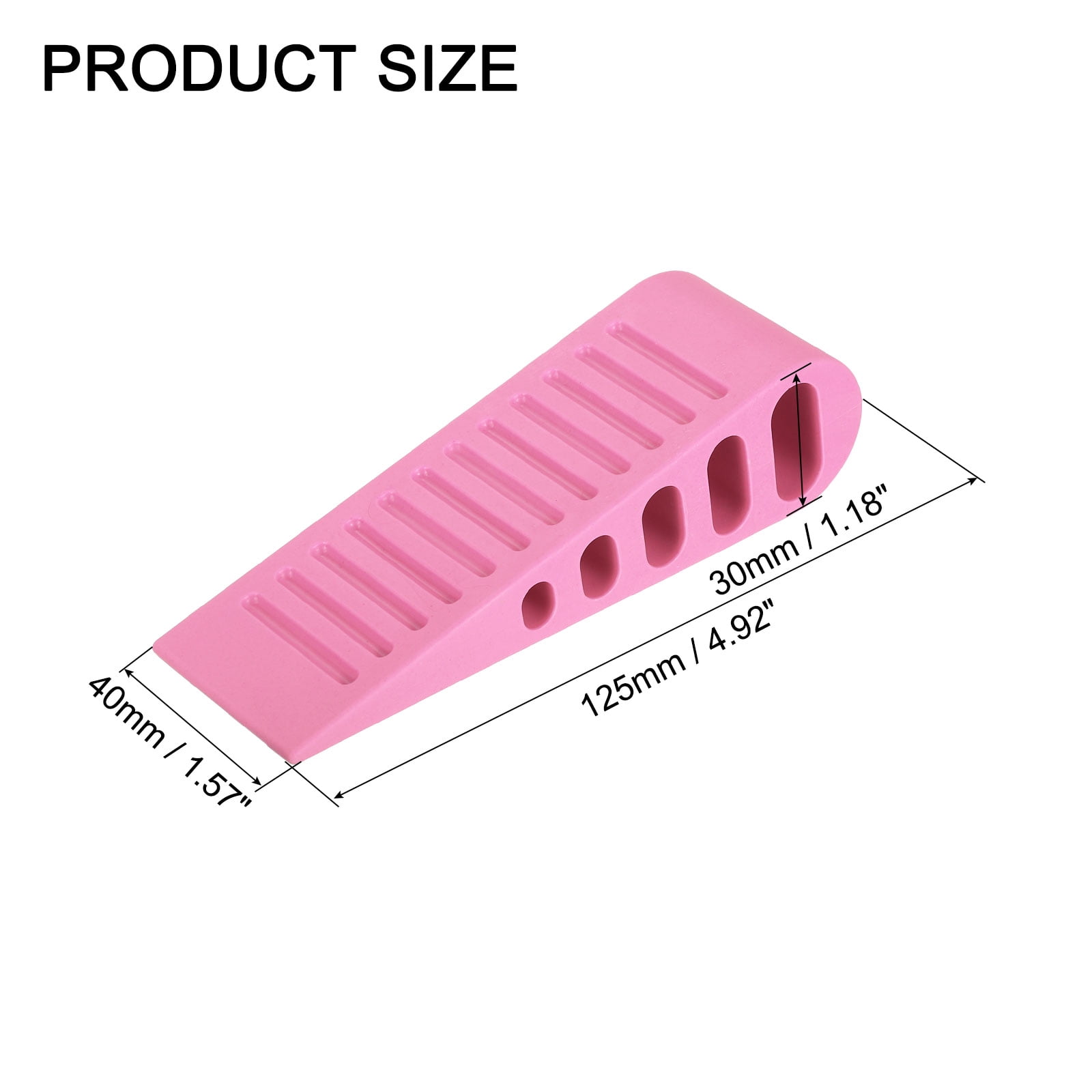 Uxcell 8 Pack 1.18" TPR Door Stoppers with Holder for Bottom Door Stop Wedge, Pink