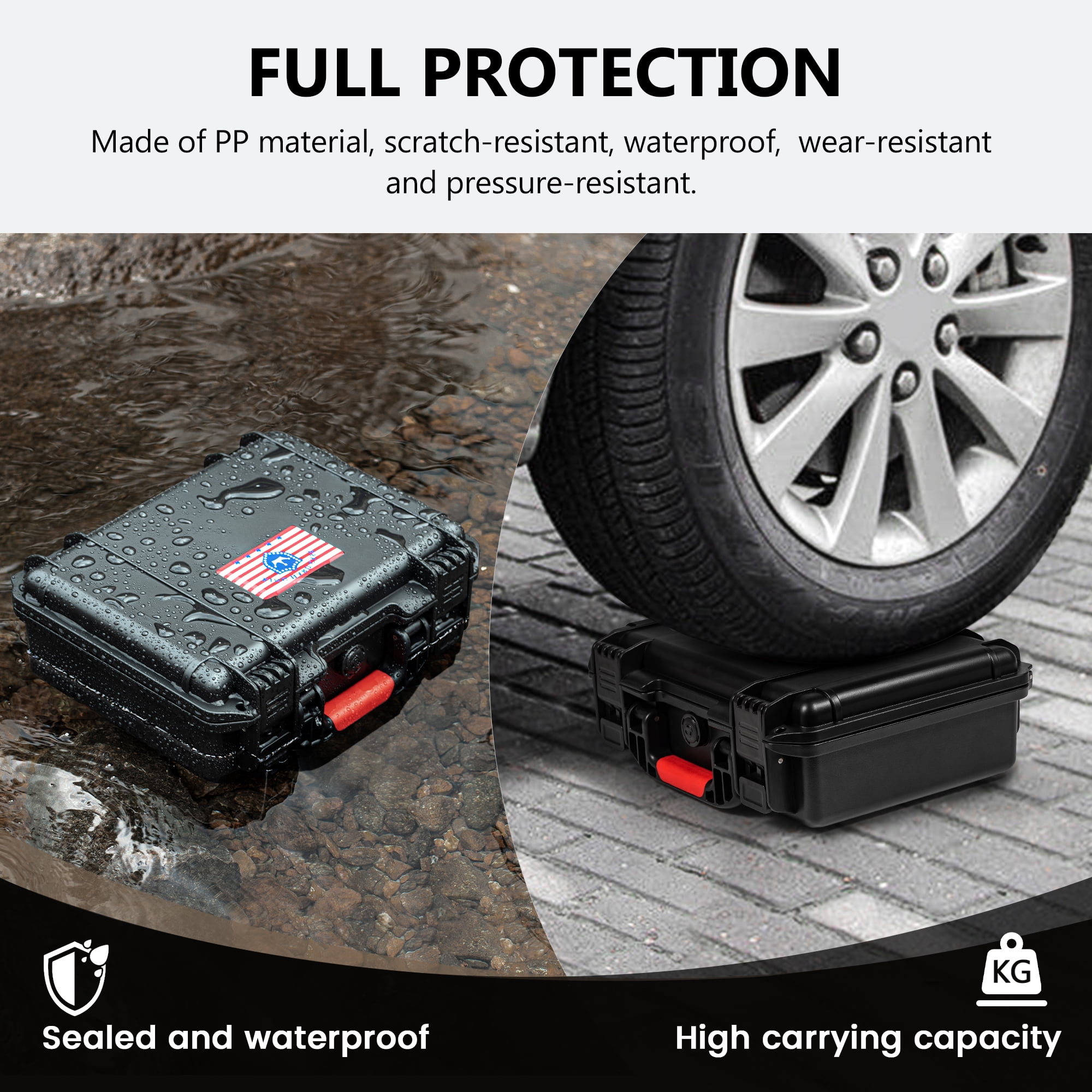 Lockable Handgun Case for Glock, TSA Gun Case for G17/G19/G20/G21/G22/G23/G31/G32/G37/G38/G43/G45, Waterproof Gun Case with Foam, Pistol Case for Transport & Storage
