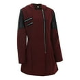 thumbnail image 6 of IWRICH Women's Wool Pea Coat Long Sleeve Hooded Dresses Long Winter Warm Thick Wool Trench Jacket Outwear Red XL, 6 of 9
