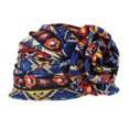 thumbnail image 2 of Women Patterned Turban Arab Hat for Cancer, Hair Loss, Alopecia Blue, 2 of 7