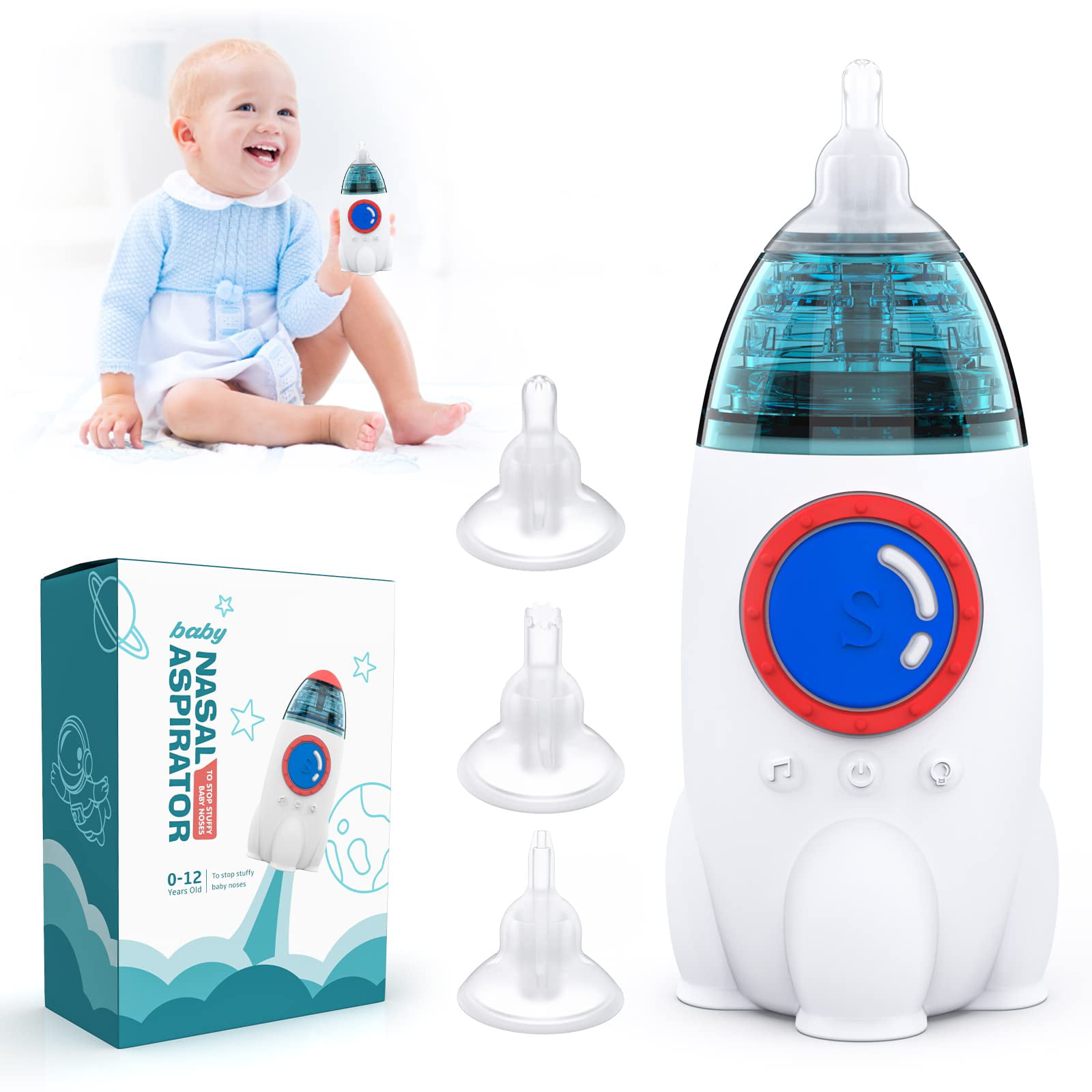 Nasal Aspirator Baby Nose Sucker: Electric Snot Suction Booger Mucus Nasal  Cleaner Toddler Kid Infant Snot Picker Machine Remover Battery Automatic  Newborn Electronic Extractor Nose Aspiration Vacuum