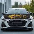 thumbnail image 2 of Uorisanigo Butterfly Sunflower Car Hood Cover Fashion Portable Car Bonnet Banner Soft Decoration Hood Wrap Suitable Most Automotive Pickup Sedans Trucks SUVs Car Accessories, 2 of 7