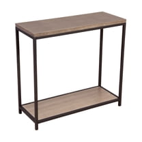Eccostyle 2-Tier Solid Bamboo Steel Frame Console Table - Brushed Gray