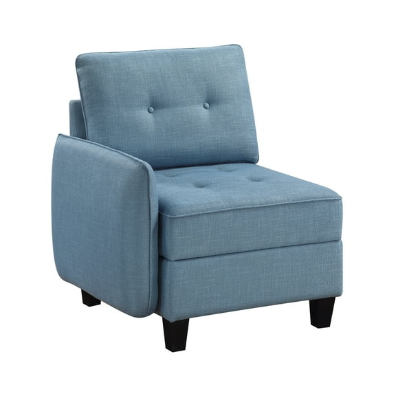 CoSoTower Living Room Furniture One-Arm Chair Blue Tufted Solid Wood Modern Comfort 1PC Modular Piece Chair Hidden Storage