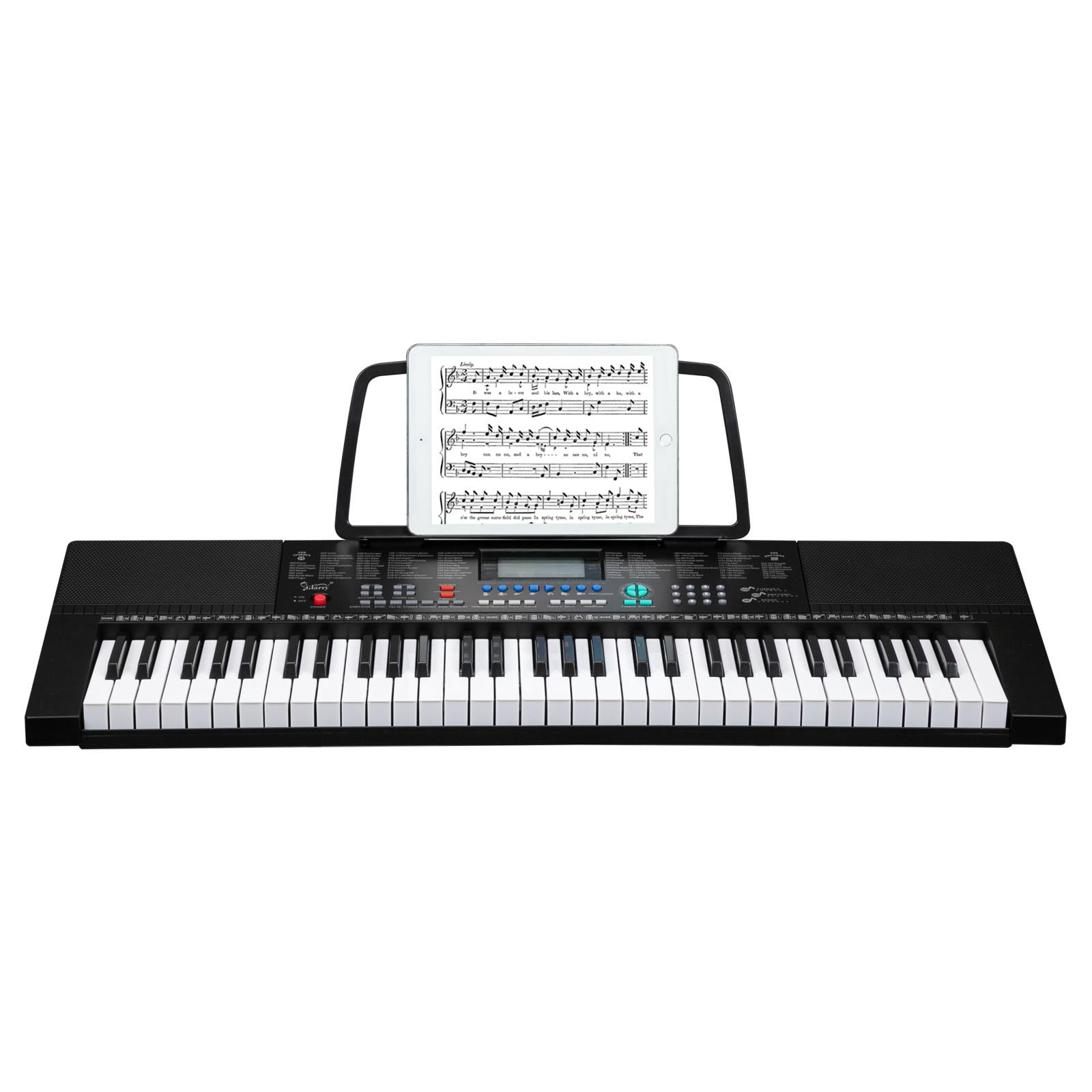 Glarry Plastic Portable 61 Keys Keyboard Piano for Beginners, Black