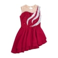 thumbnail image 3 of YONGHS Kids Girls Shiny Diamond Sleeveless Ice Skating Dance Dress Mesh Splice Ballet Dance Leotard Burgundy 8, 3 of 7
