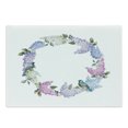 thumbnail image 1 of Lilac Cutting Board, Flower Wreath with Fresh Blooms and Little Bird Tender Gentle Romantic Season Bridal, Decorative Tempered Glass Cutting and Serving Board, Large Size, Multicolor, by Ambesonne, 1 of 1