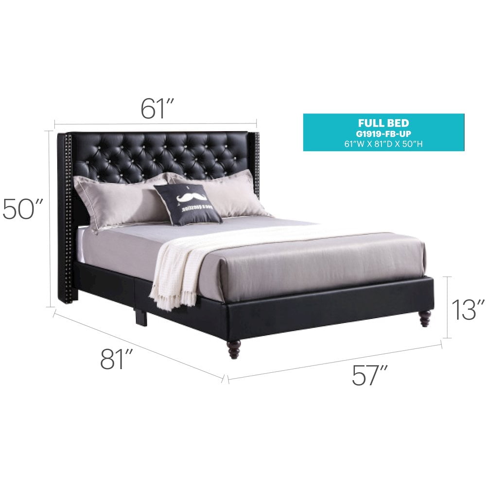 Glory Furniture Julie Full Bed in Black Color