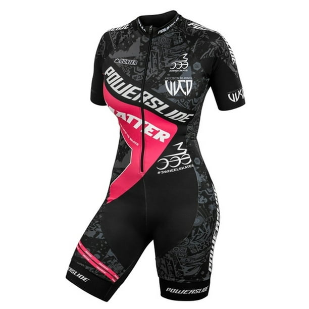 Powerslide traje de Patinaje de Velocidad de manga corta para mujer ropa de carrera de triatlon ropa de Ciclismo en linea patines en linea mujer patines patines de velocidad profesionales qiuyongming ...
