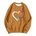 thumbnail image 1 of Arlun Womens Dog Mom Sweatshirts Trendy Heart Dog Paw Printed Color Block Long Sleeve Crewneck Casual Cute Sweatshirts Soft Comfy Loose Pullover Tops 1-Gold M, 1 of 2