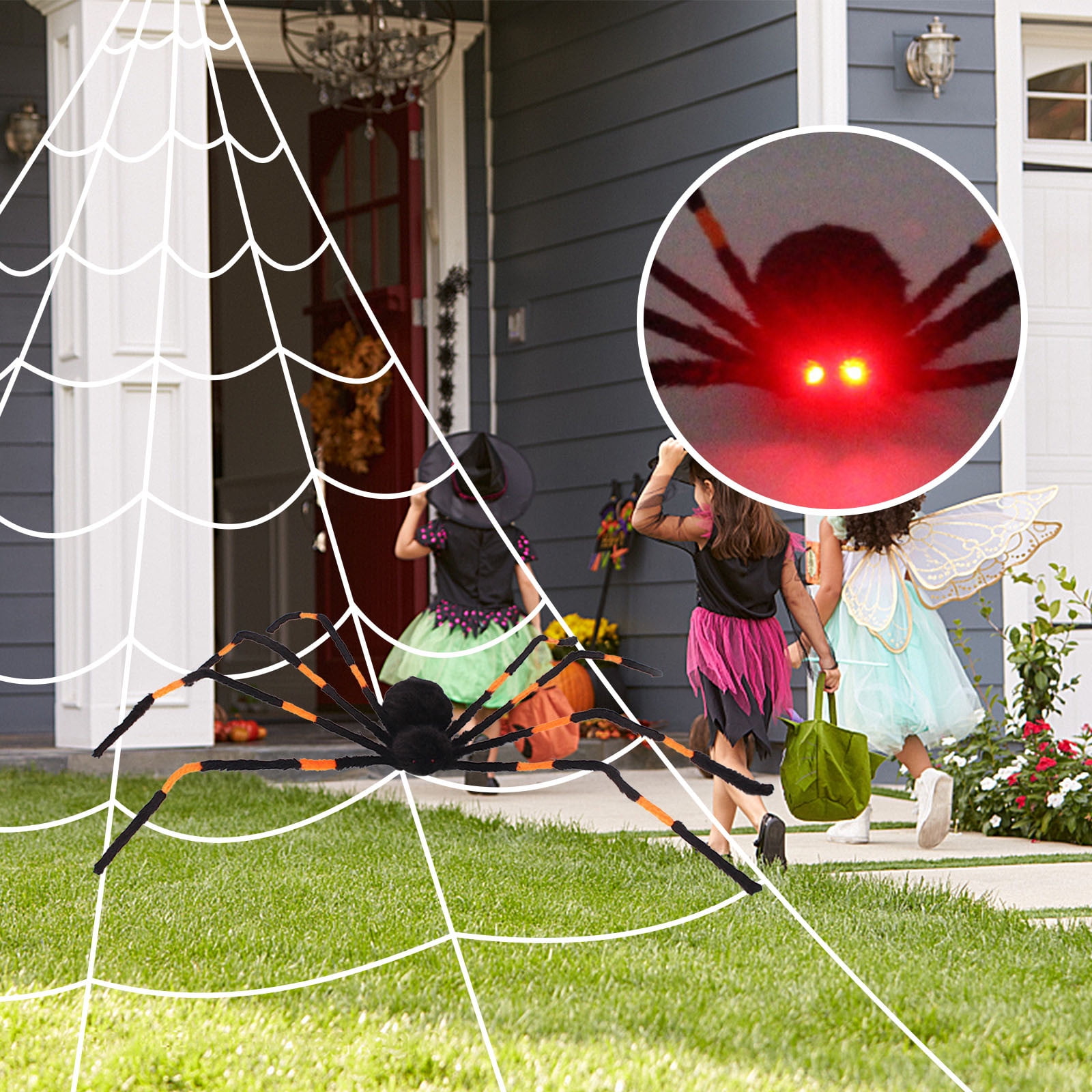 Christmas Spider Motion Voice Activated, Outdoor Decorations Scary Fake