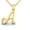 A, variant on P Initial Necklace In Heavy 14 Karat Yellow Gold With Free 18 Inch Cable Chain, For Women