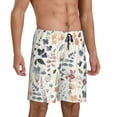 thumbnail image 2 of Sikiie Watercolor Floral Mens Pajama Shorts, Lightweight Lounge Pant with Pockets Soft Sleep Pj Shorts for Men4X-Large, 2 of 6