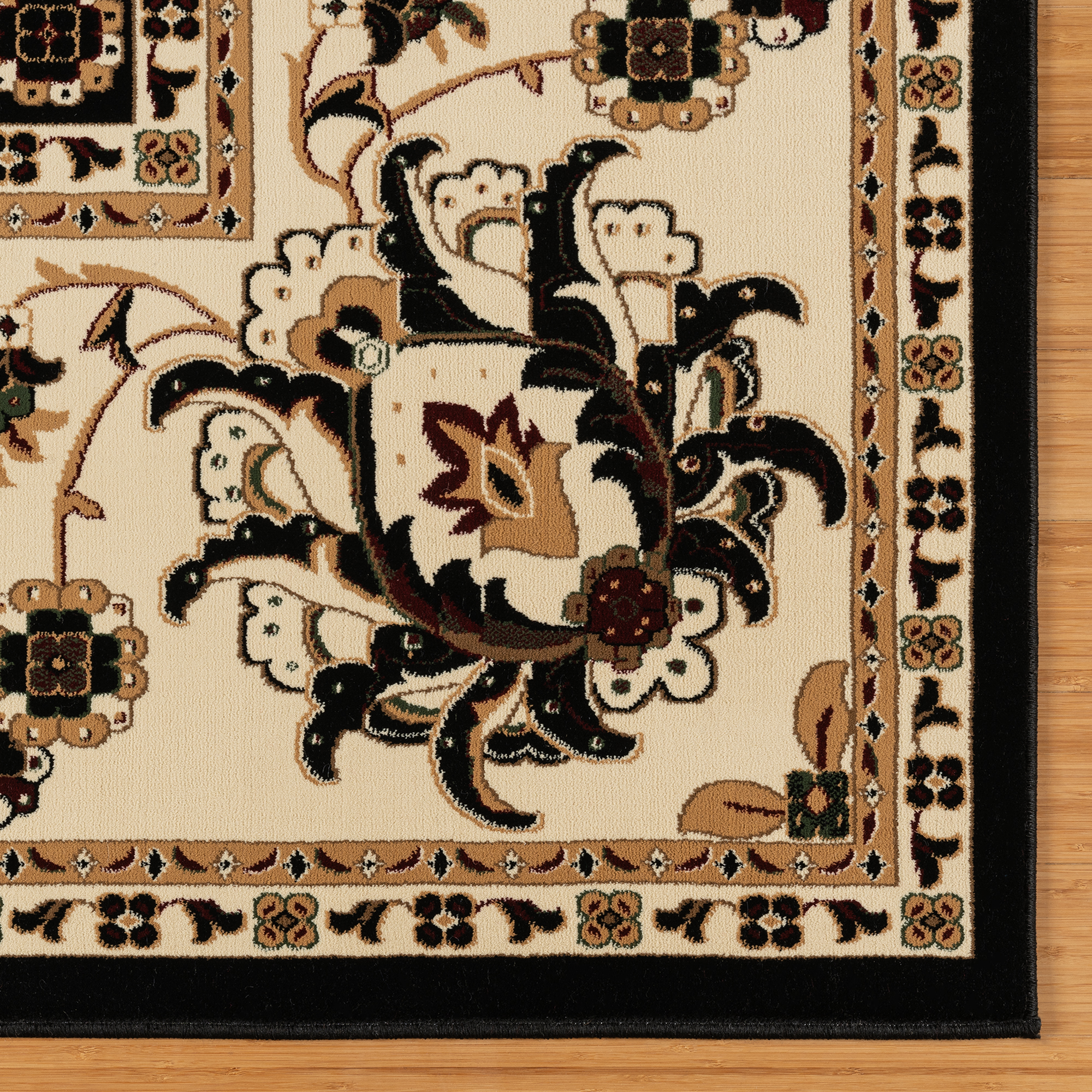 Gertmenian Majestic Moena Traditional Floral Black Indoor Area Rug, 5x8