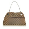 Pre-Owned Gucci GG Eclipse Shoulder Bag Canvas Fabric Brown