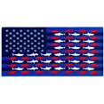 thumbnail image 1 of Toalla de Playa Beachland Sharks con Bandera Americana 76x152 cm 100% Algodón, 1 of 2