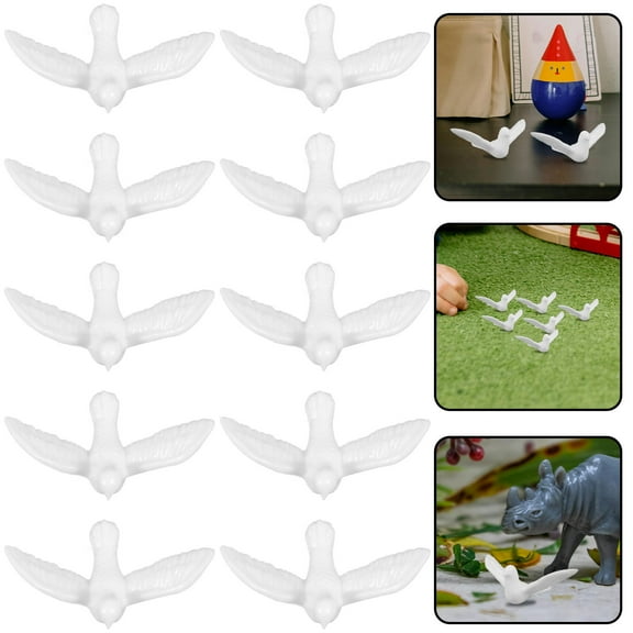 unbranded 12Pcs Small Dove Models Realistic Design Resin Birds for Home Decor