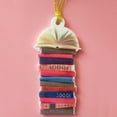 thumbnail image 4 of Reading Vintage Book Christmas Ornament Acrylic Craft Colorful Stacked Book Hanging Ornament Christmas Tree Decorative Props Holiday Party Home Decoration for Christmas Halloween Thanksgiving, 4 of 8