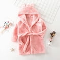 thumbnail image 2 of Boys Girls Kids Cartoon Hooded Bathrobe Flannel Toddler Robe Pajamas for 2T 3T 4T 5T 6T 7T 8-12T Boys and Girls Winter Clothes Cozy Thick Sleepwear for All Seasons,Pink,Size 11-12T, 2 of 9